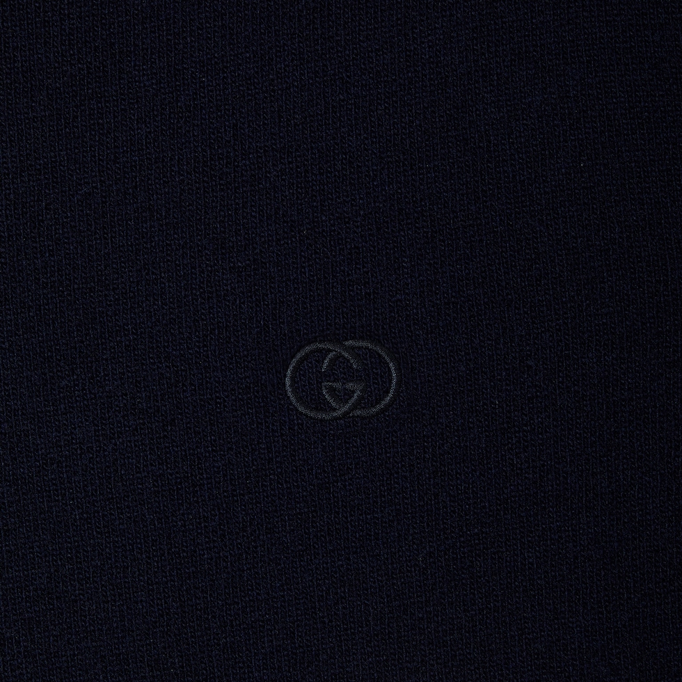 Knit wool sweater with embroidery