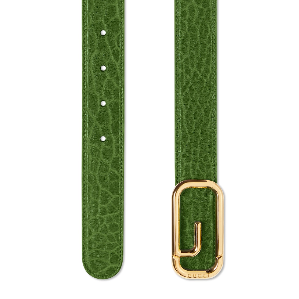 Reversible belt with square G buckle