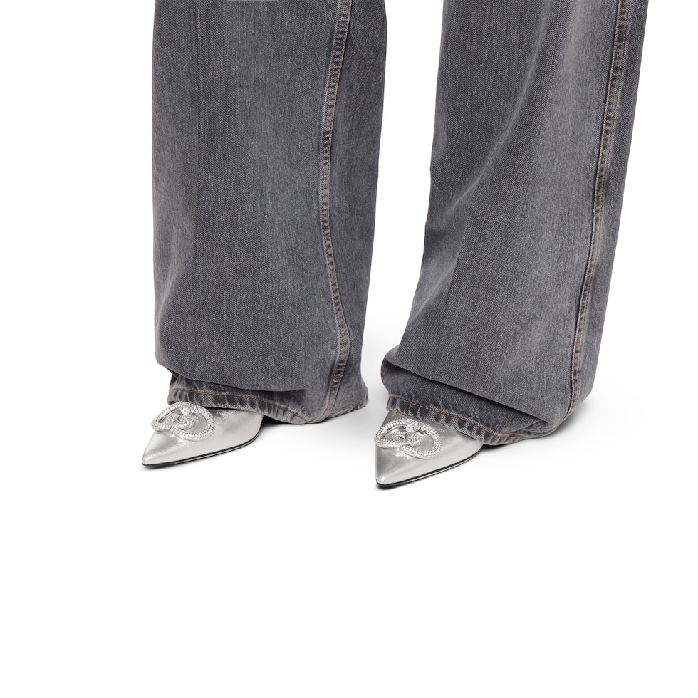 Women's pump with crystal Interlocking G