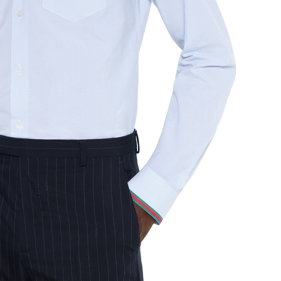 Chemise en coton à rayures avec bande Web