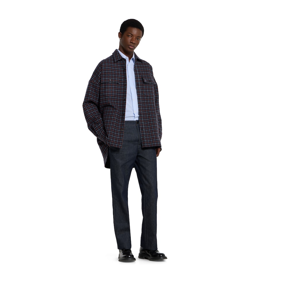 Chemise en laine brossée à carreaux