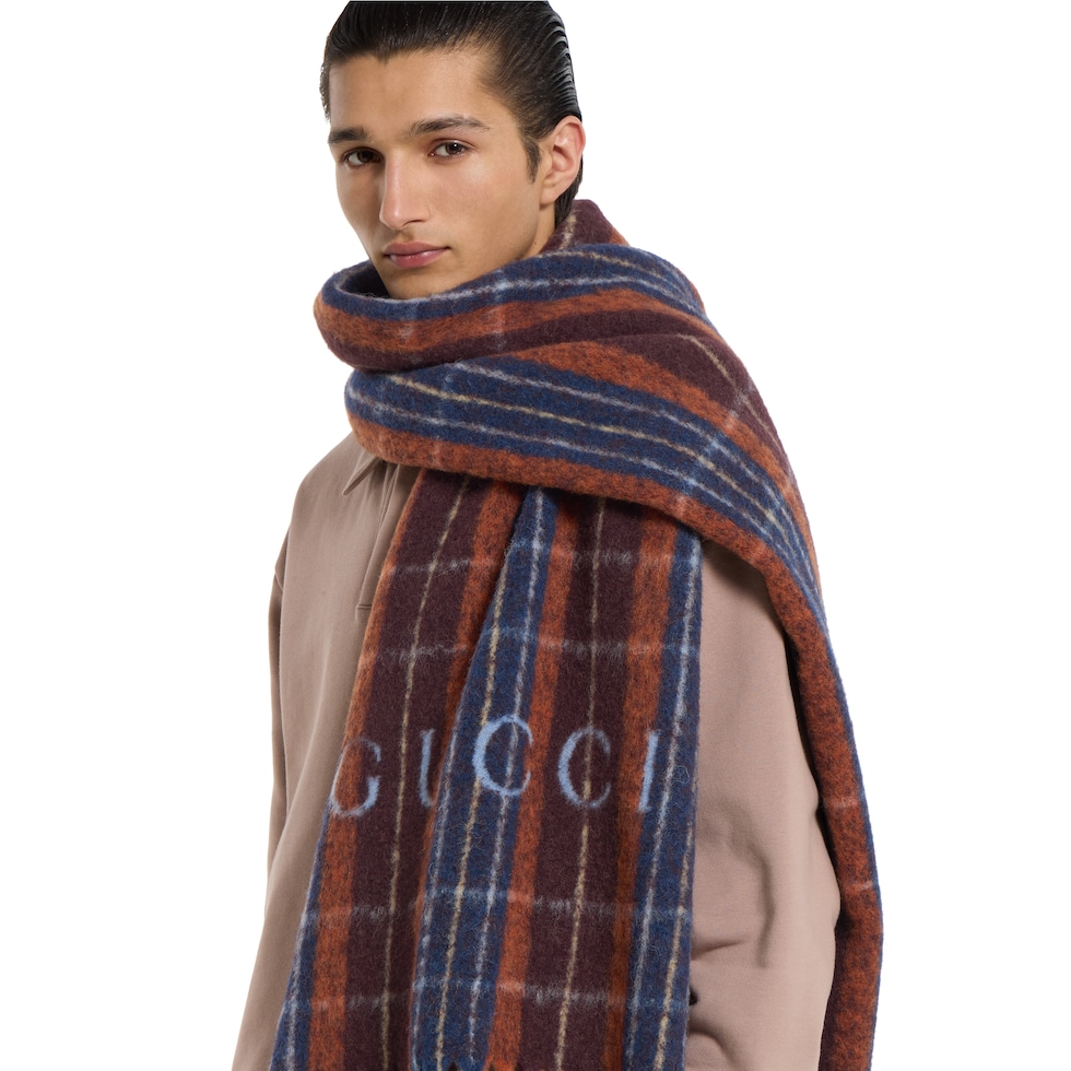 Wool scarf with Gucci logo