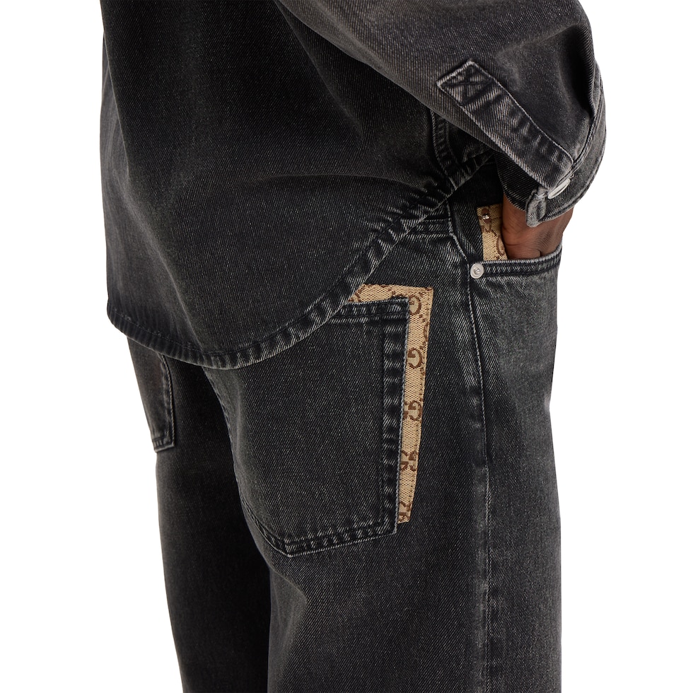 ウォッシュドコットンデニム パンツ