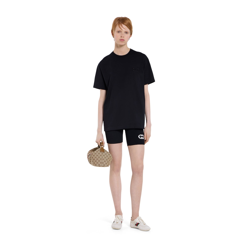 T-Shirt aus Baumwolljersey mit Stickerei