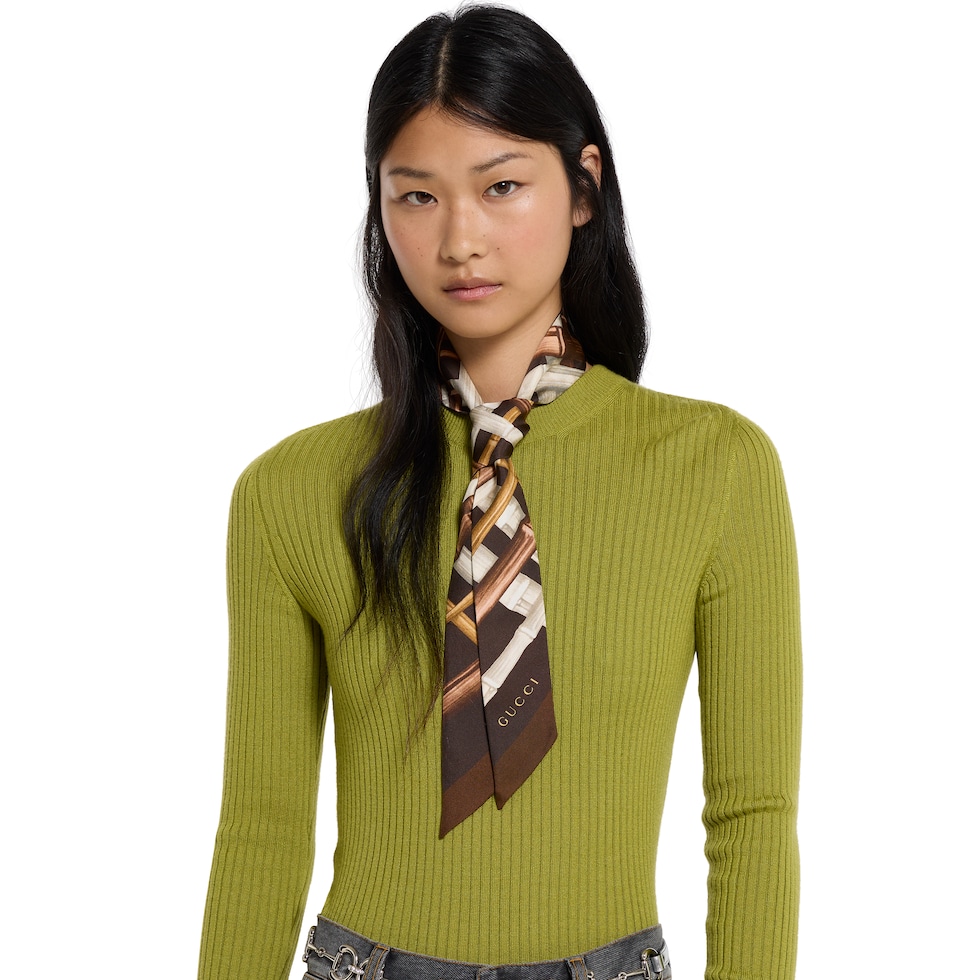 Cinta de sarga de seda estampada