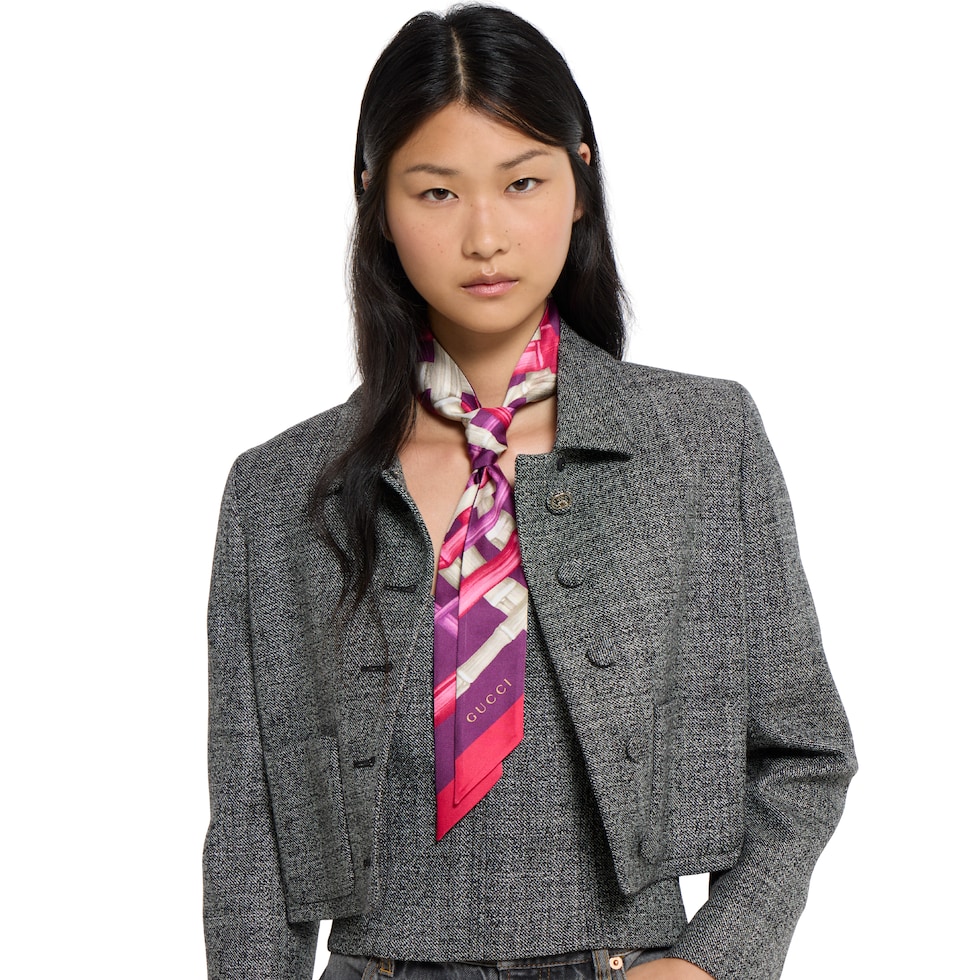 Cinta de sarga de seda estampada