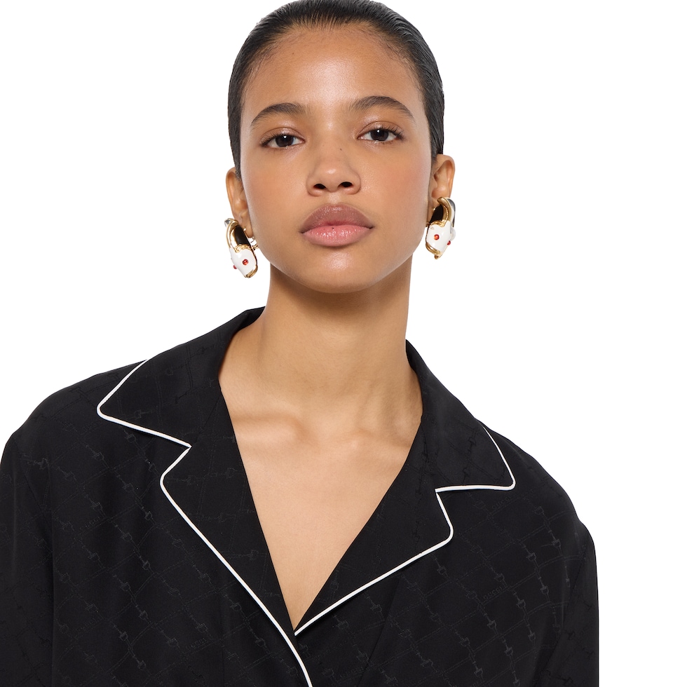 Horsebit silk jacquard T-shirt