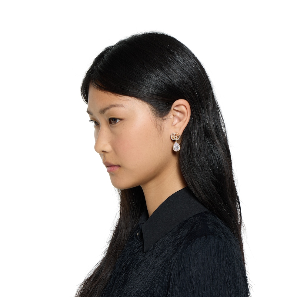 GG Marmont crystal drop earrings