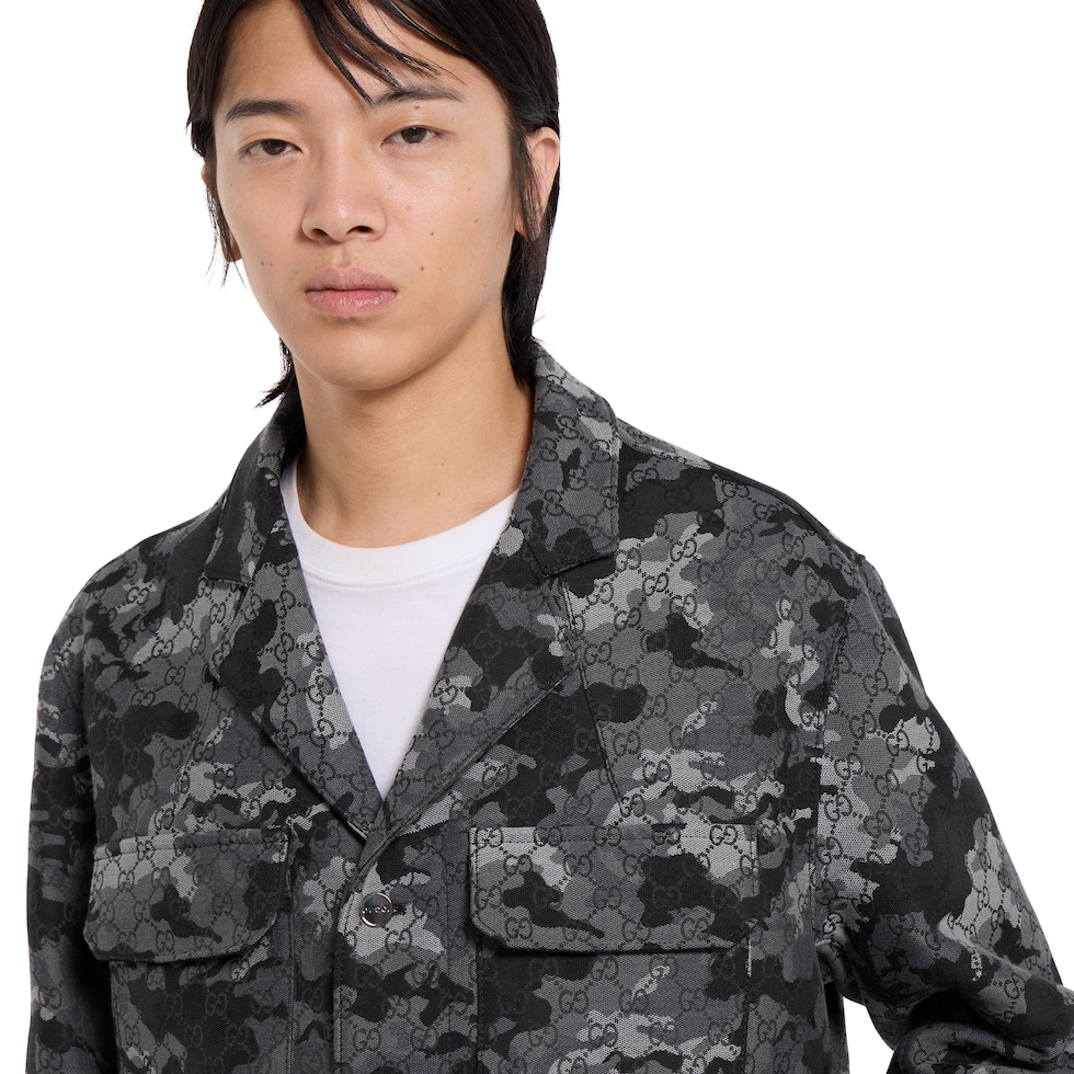 GG marbled cotton jacquard jacket