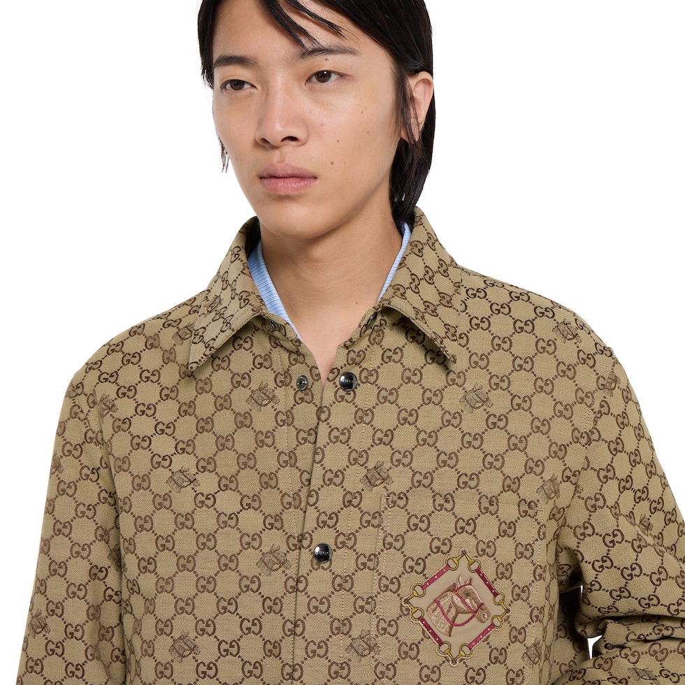 GG horse cotton canvas jacquard jacket