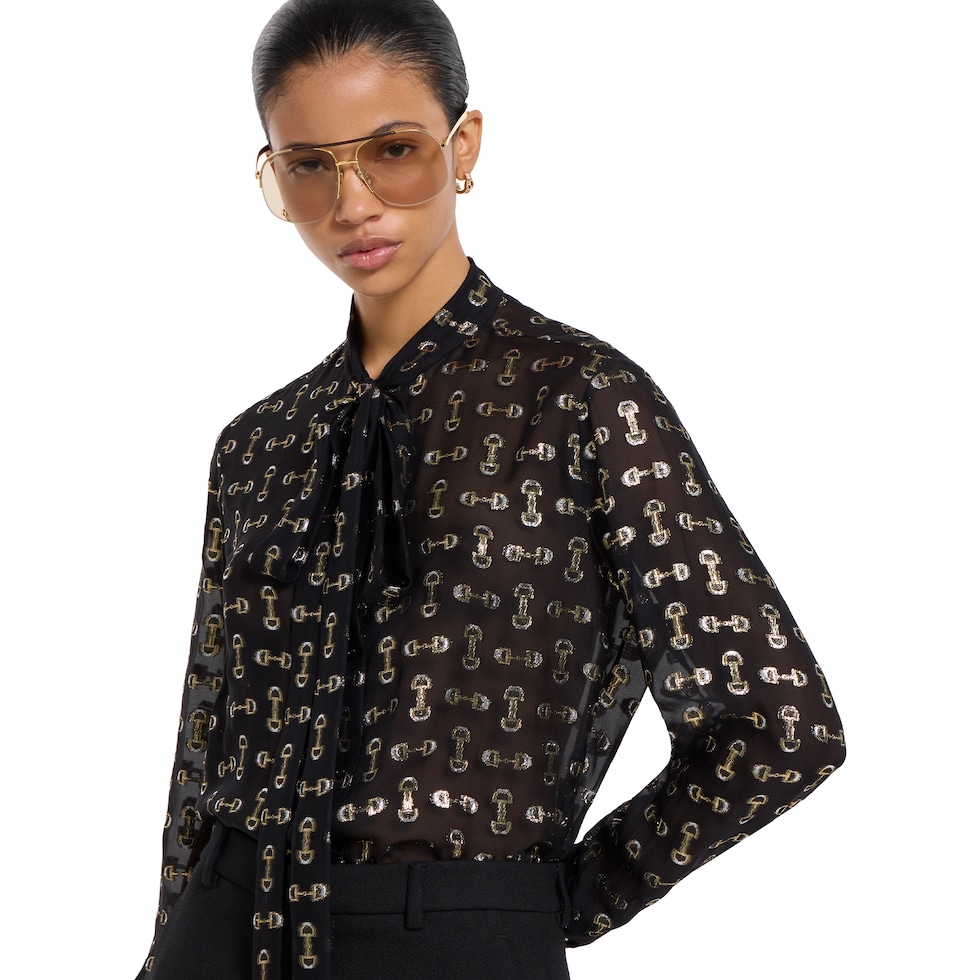 Horsebit silk fil coupé shirt