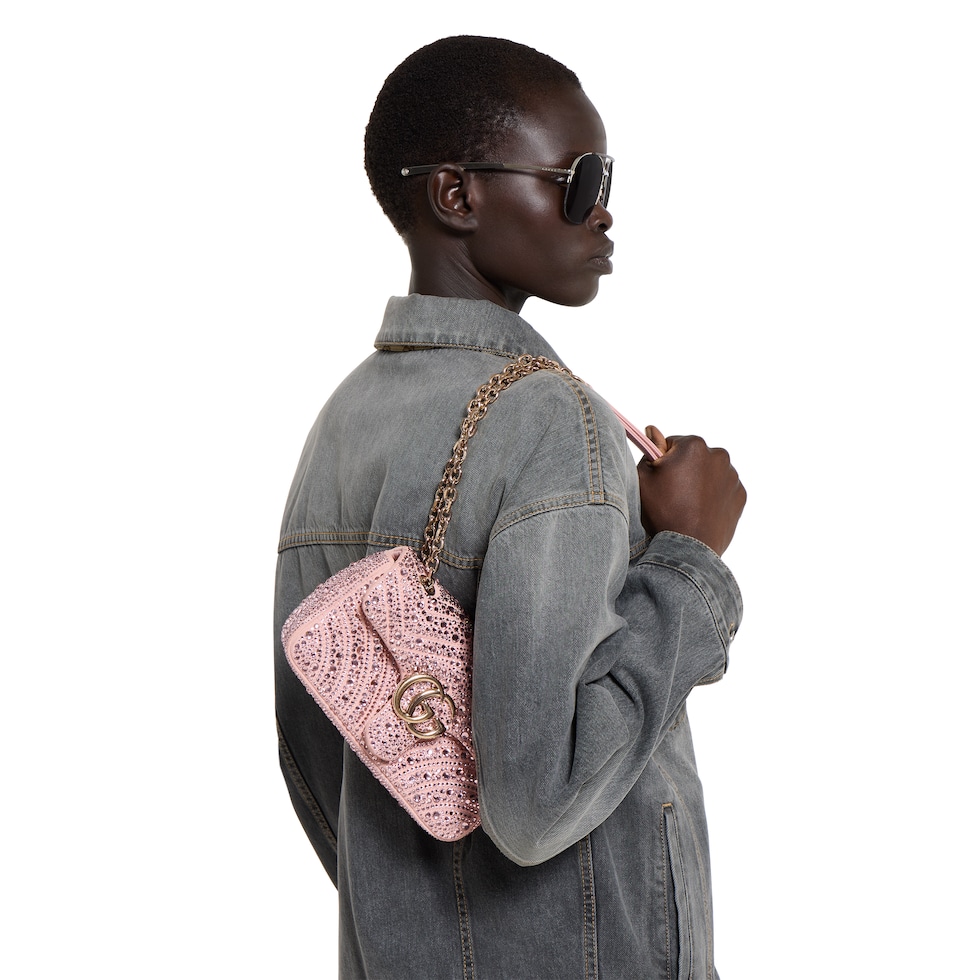 GG Marmont crystals small shoulder bag