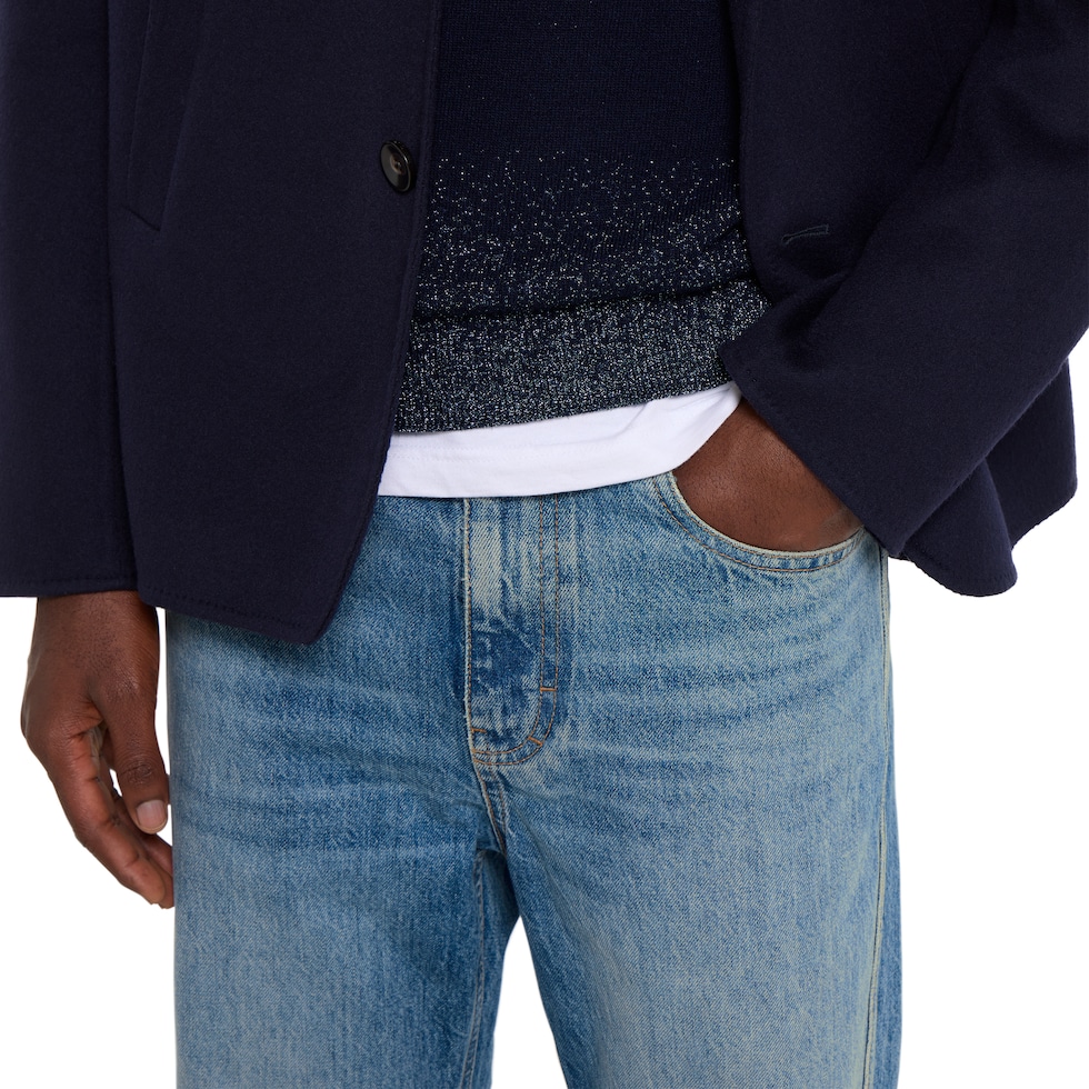 Slim fit cotton denim pant