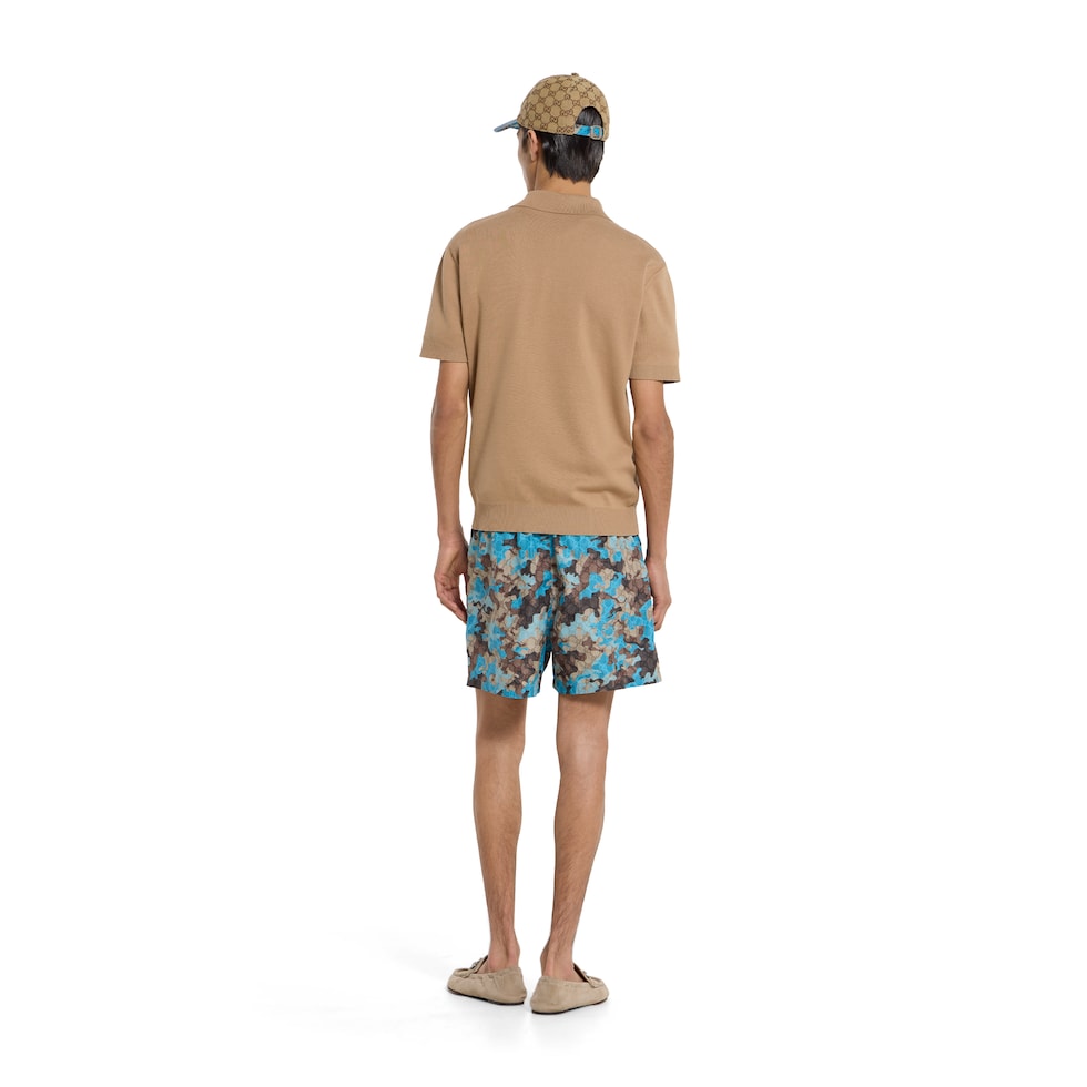 Badeshorts aus technischem Popeline mit Print