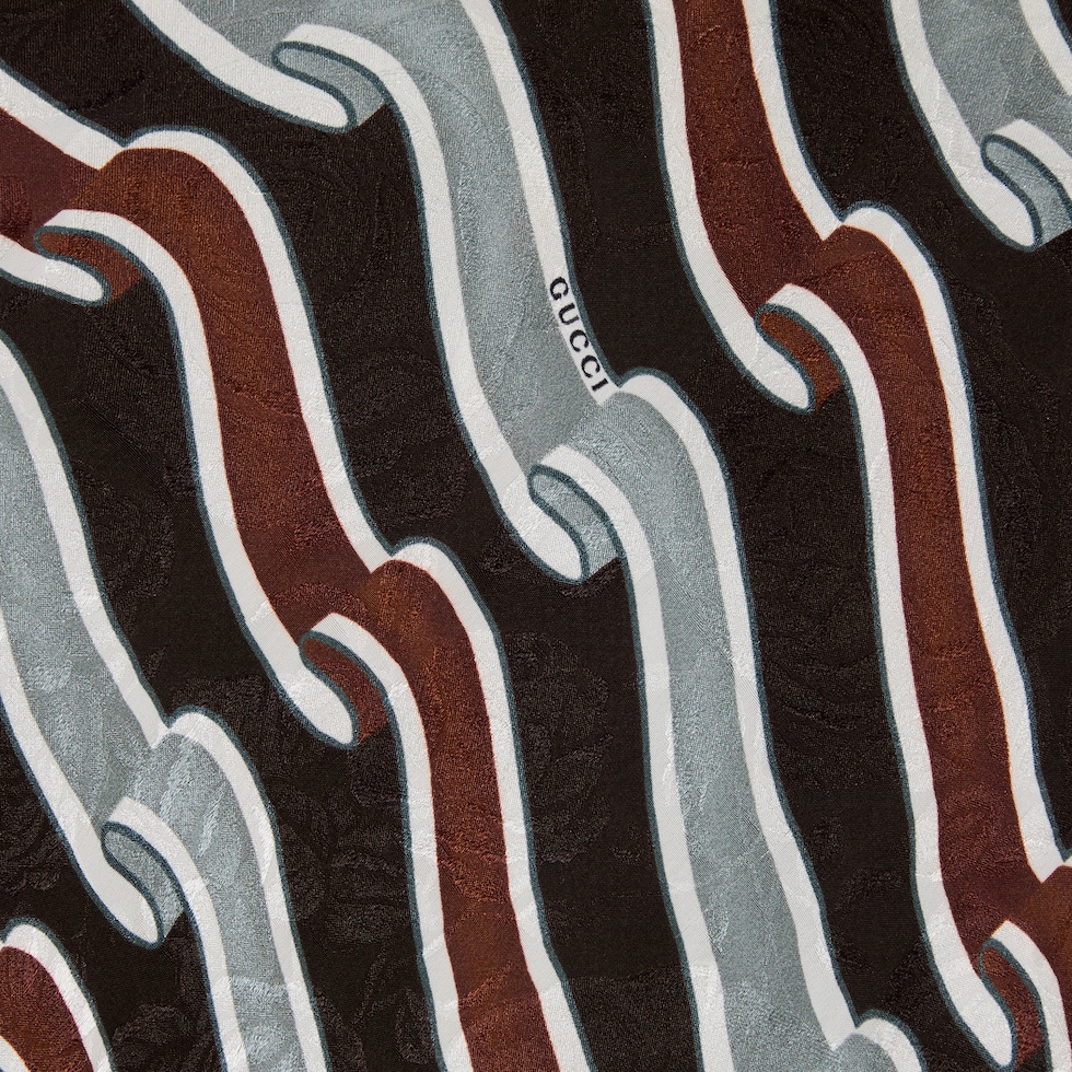 Printed silk twill shirt