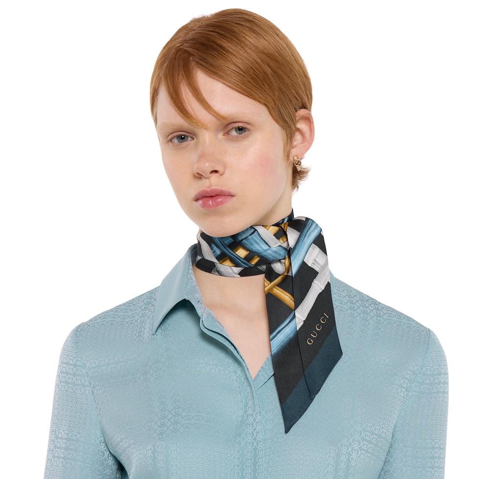 Printed silk twill ribbon