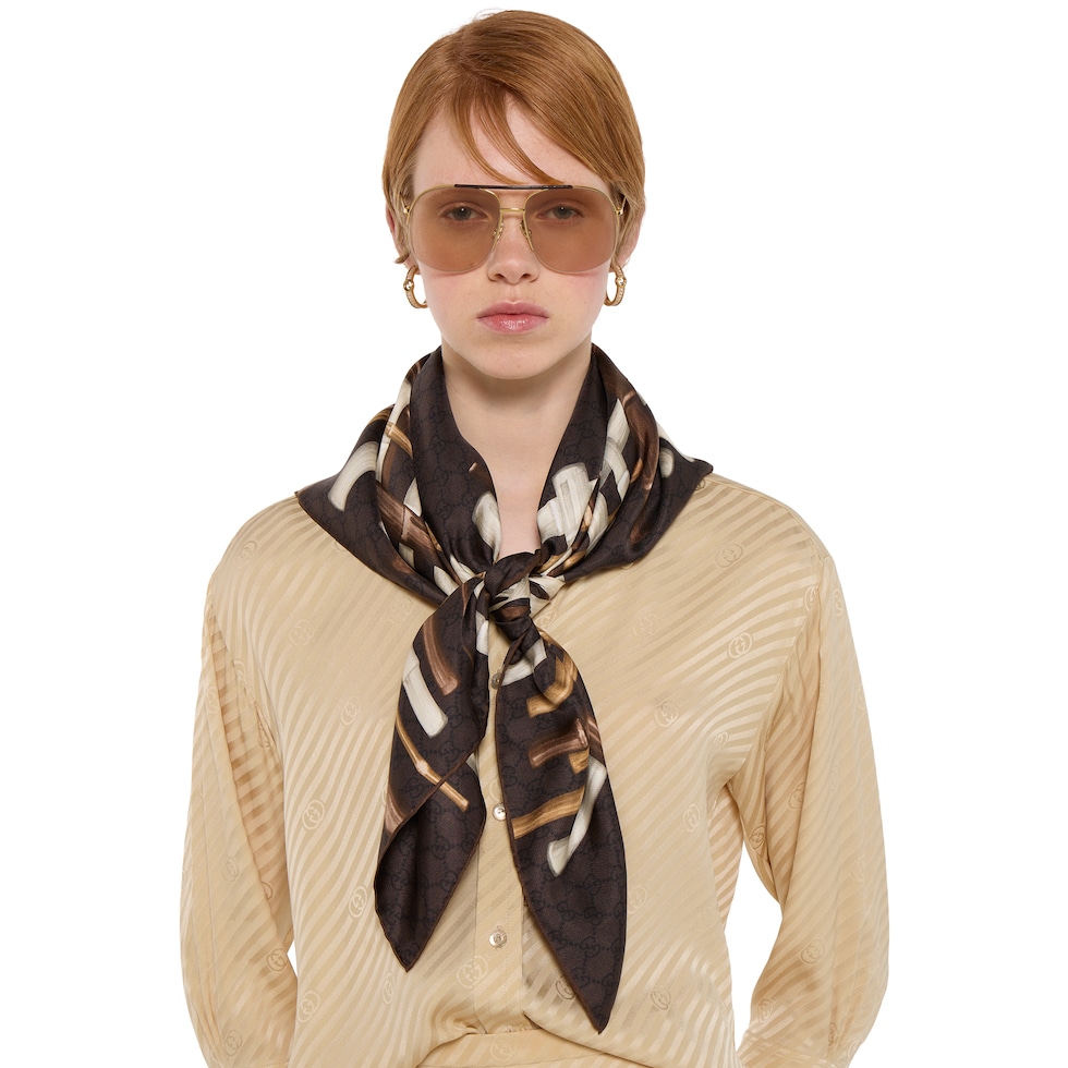 Printed silk twill carré