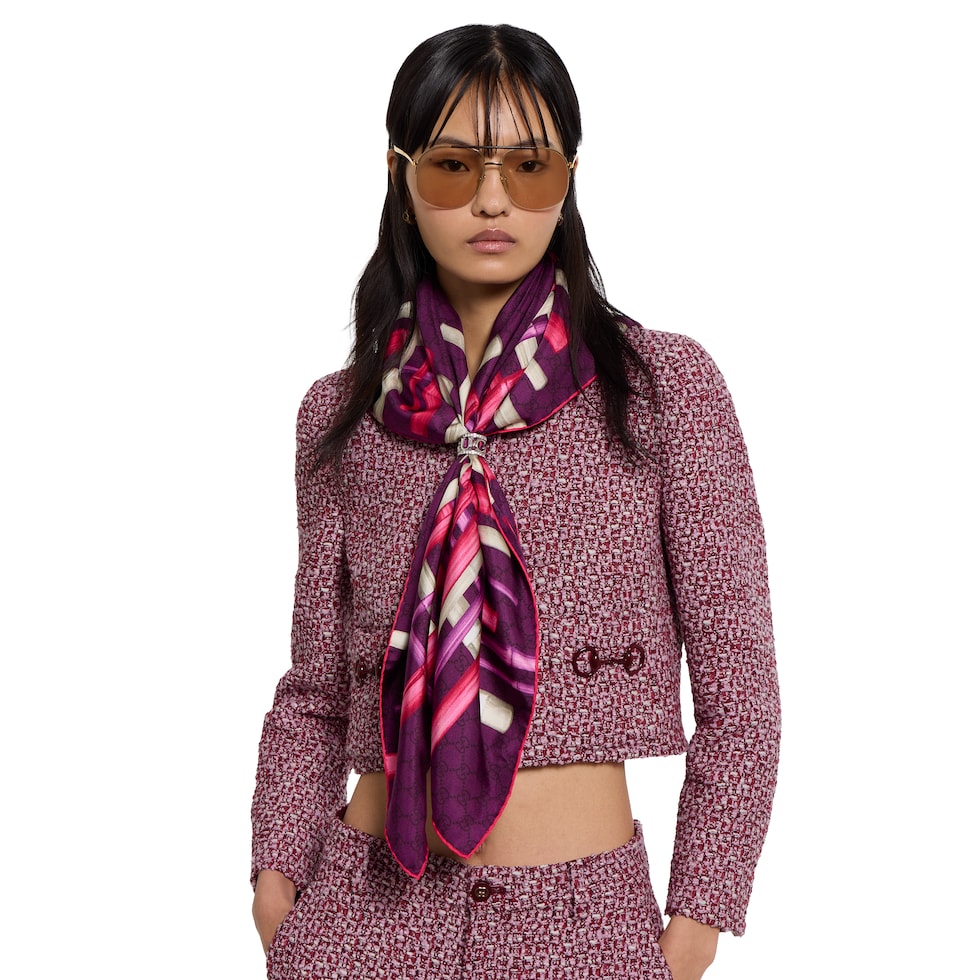 Printed silk twill carré