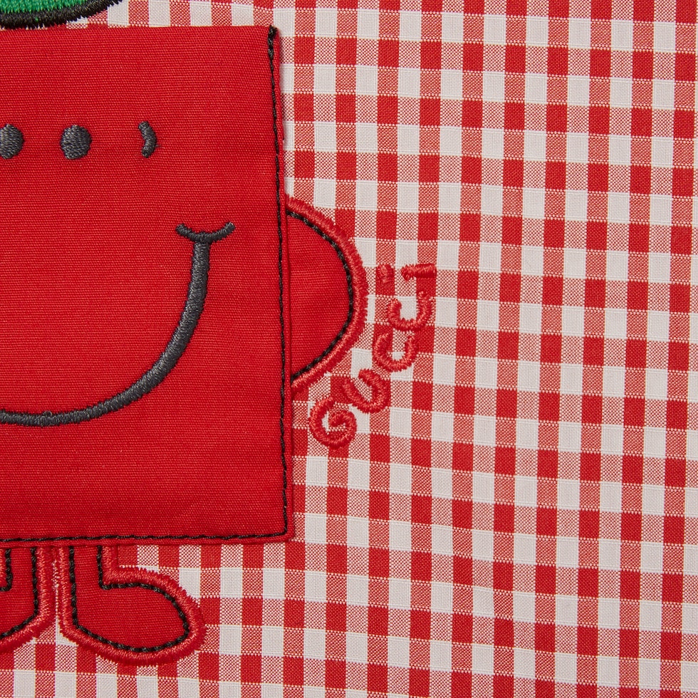 婴儿方格纹棉布T恤