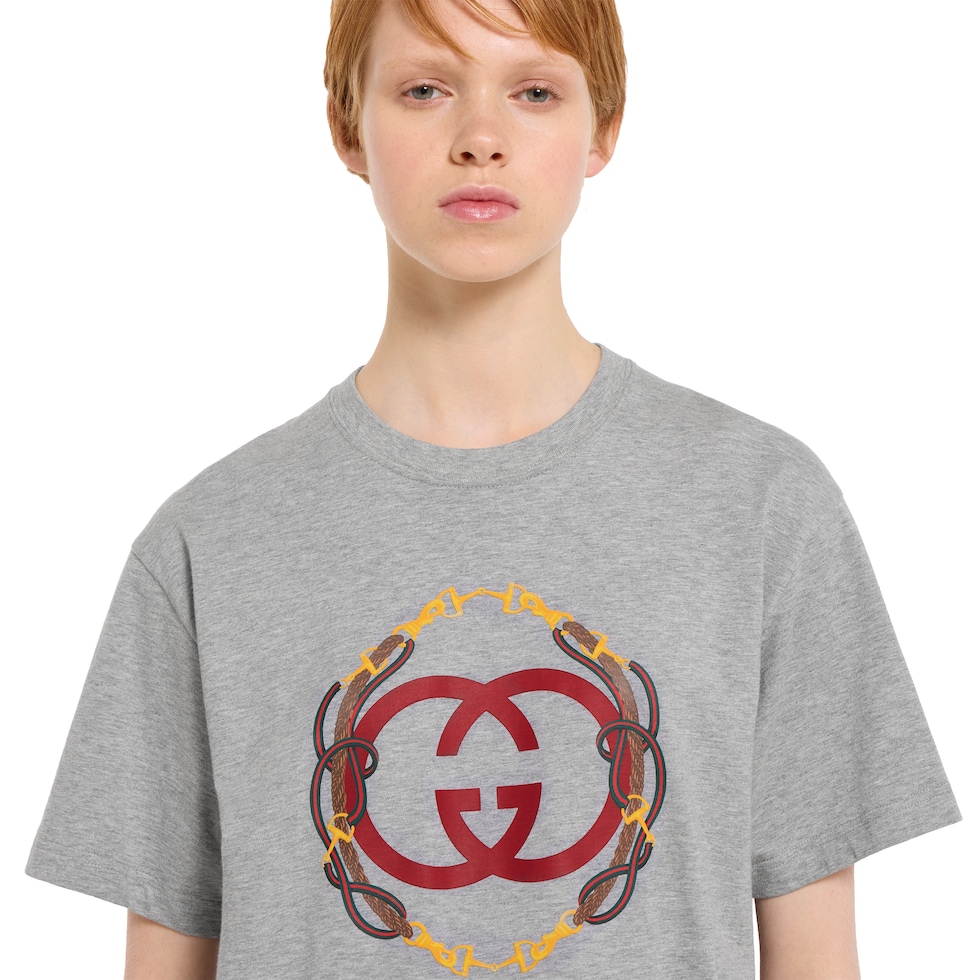 T-shirt in jersey di cotone con stampa