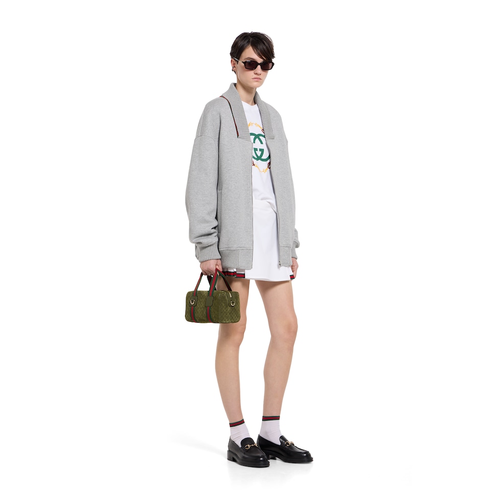 Cotton jersey zip jacket with Web