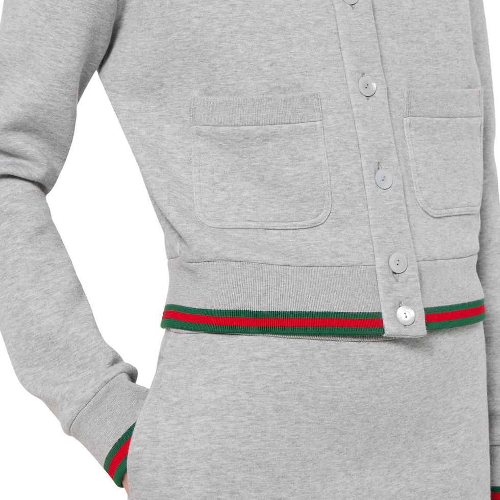 Cotton jersey cardigan with Web