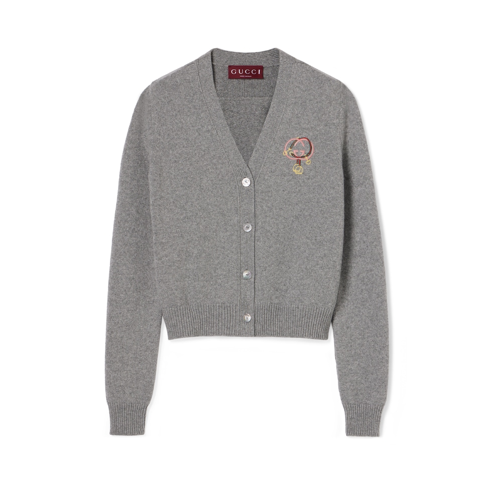 Cárdigan de lana de cashmere con bordado