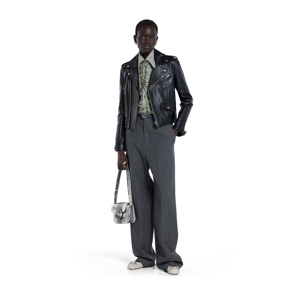 Soft shiny leather jacket