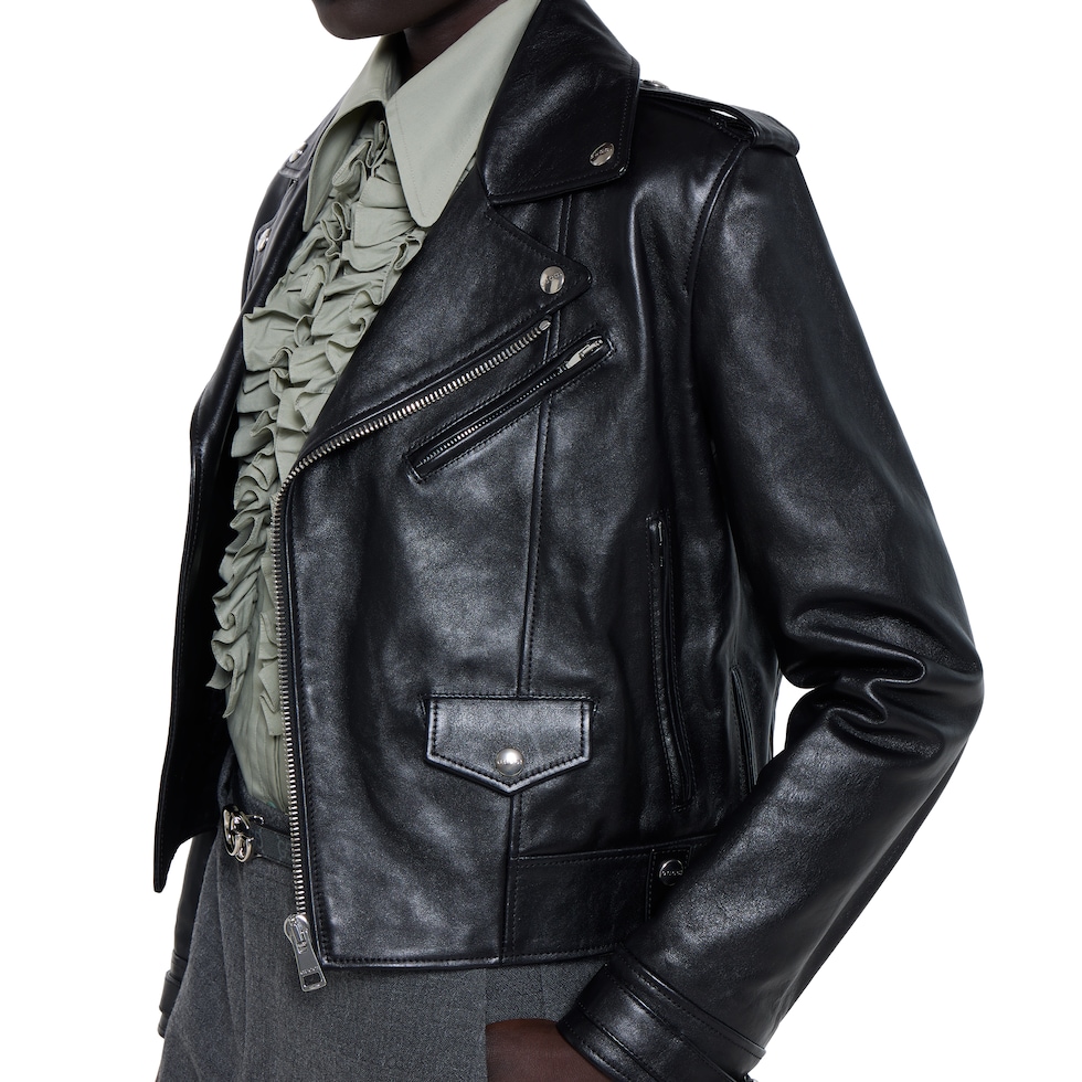 Soft shiny leather jacket