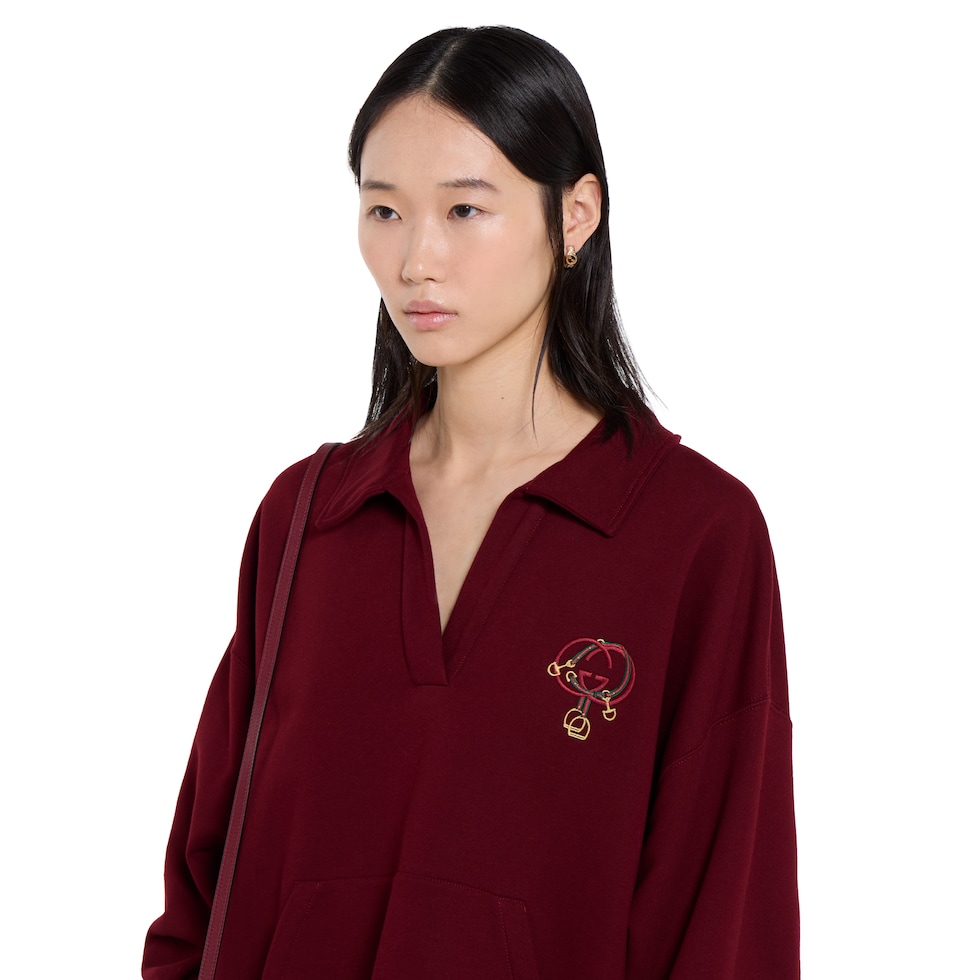 Cotton jersey sweatshirt with embroidery