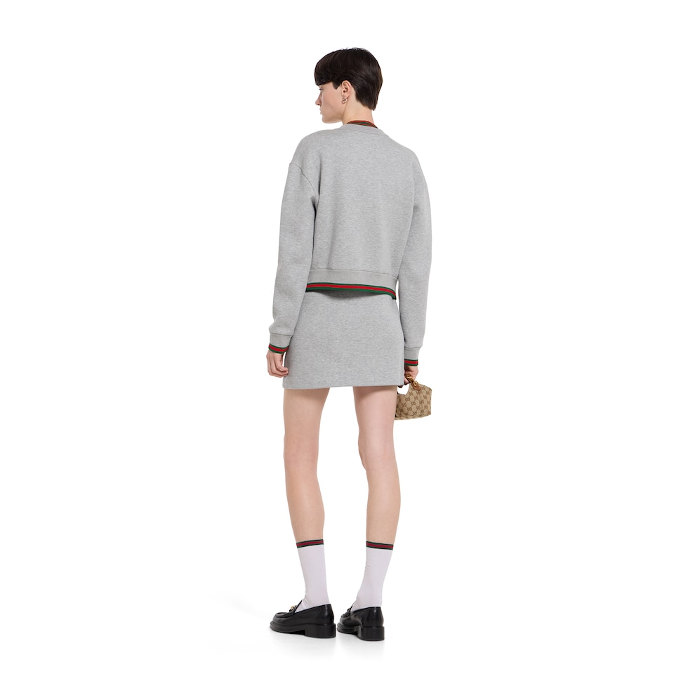 Cotton jersey cardigan with Web