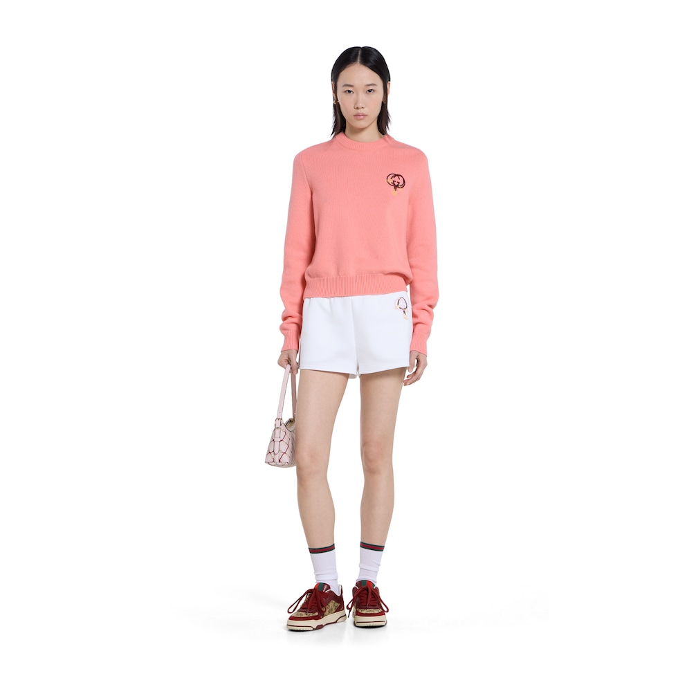 Wool cashmere sweatshirt with embroidery