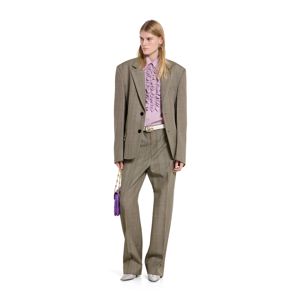 Prince of Wales wool trousers