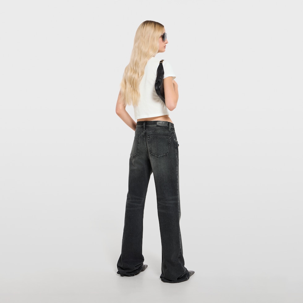 T-shirt en jersey de coton avec détail effet dévoré