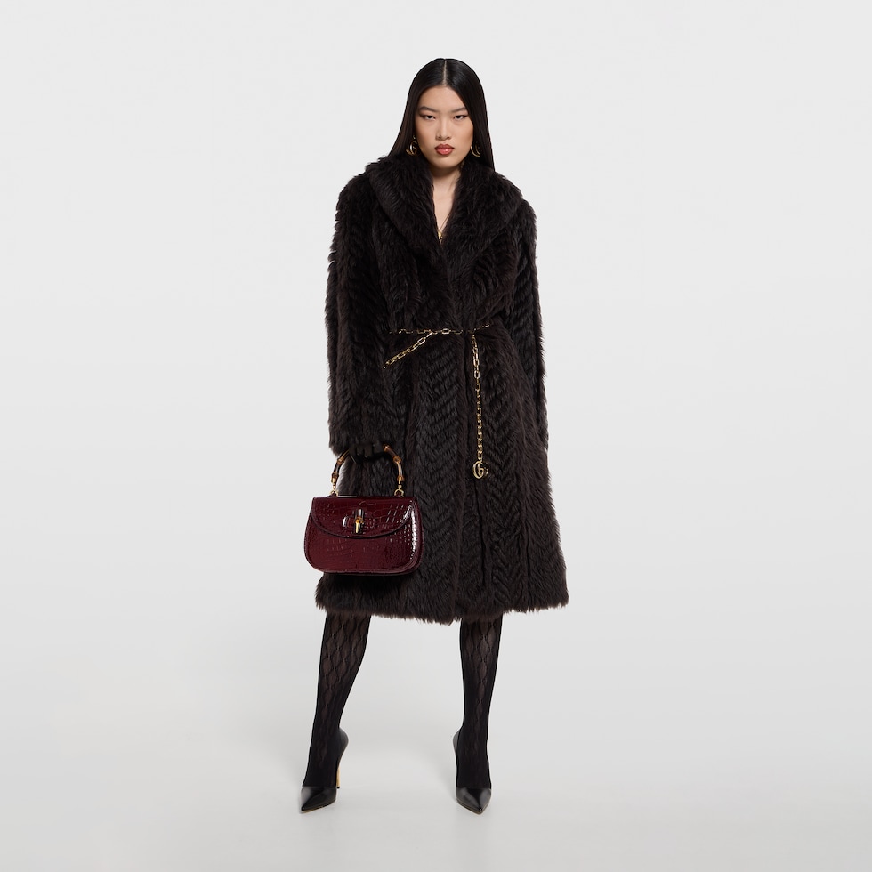 Soft long shearling coat