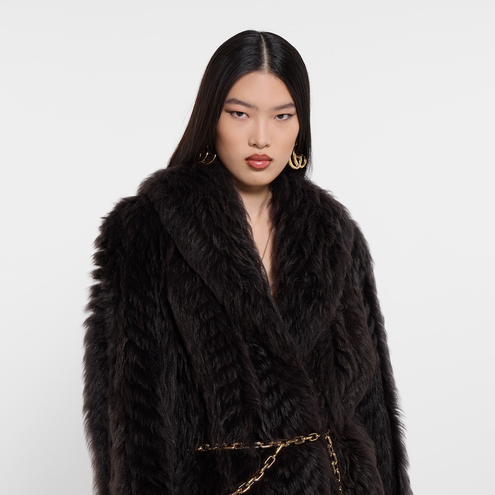 Soft long shearling coat