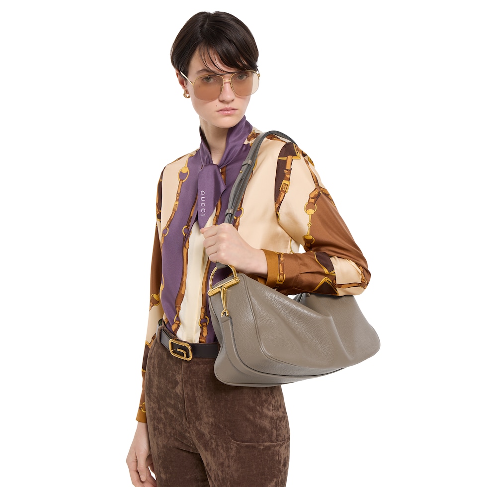 〔グッチ ハーフ ホースビット〕ラージ ショルダーバッグ