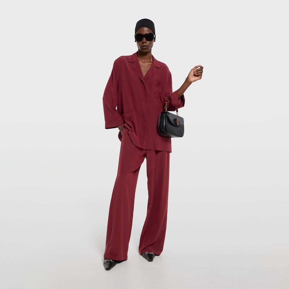 Pantalon en crêpe de Chine en soie