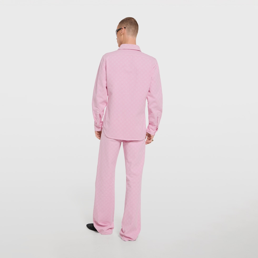 Dyed GG cotton denim jacquard pants