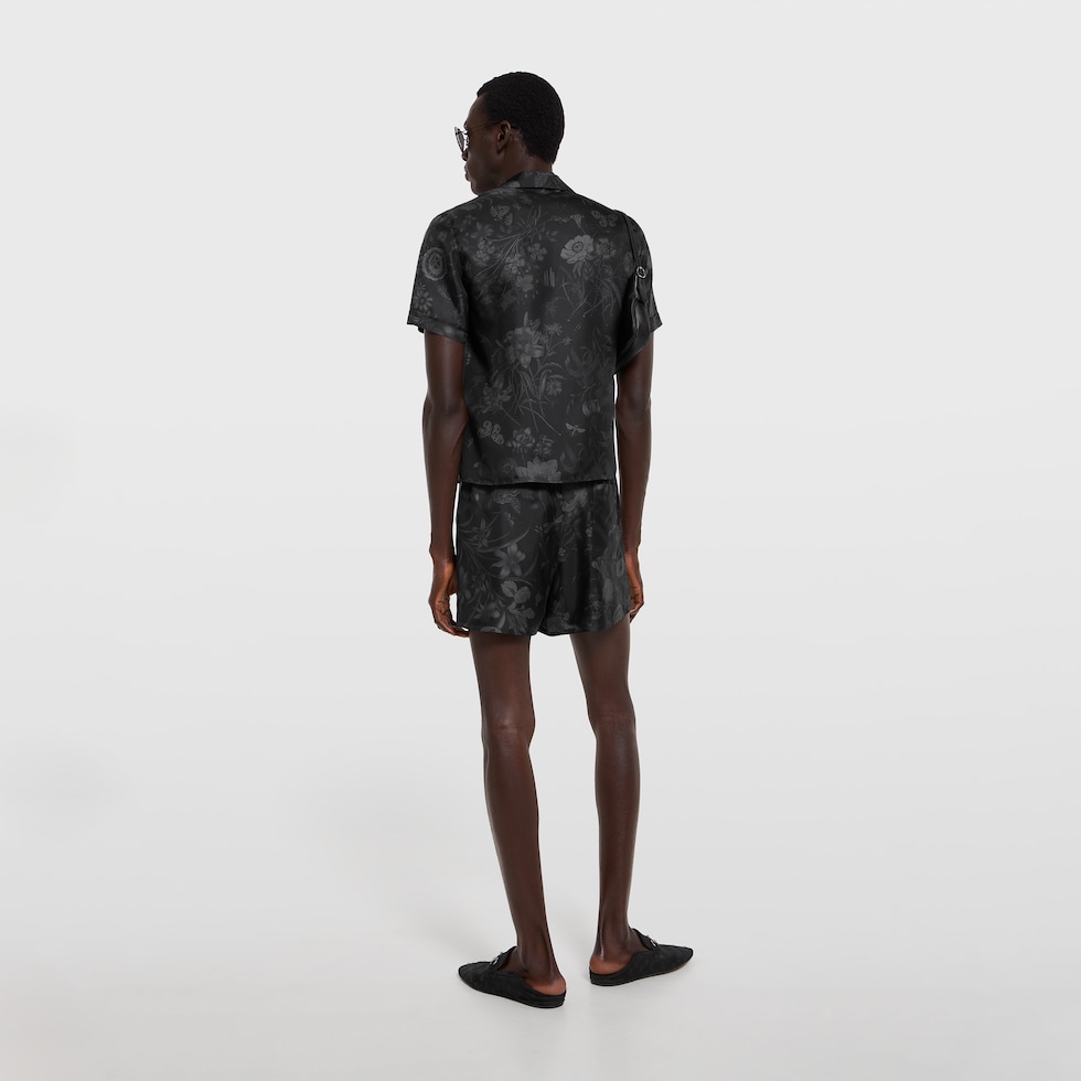 Short de sarga de seda estampado