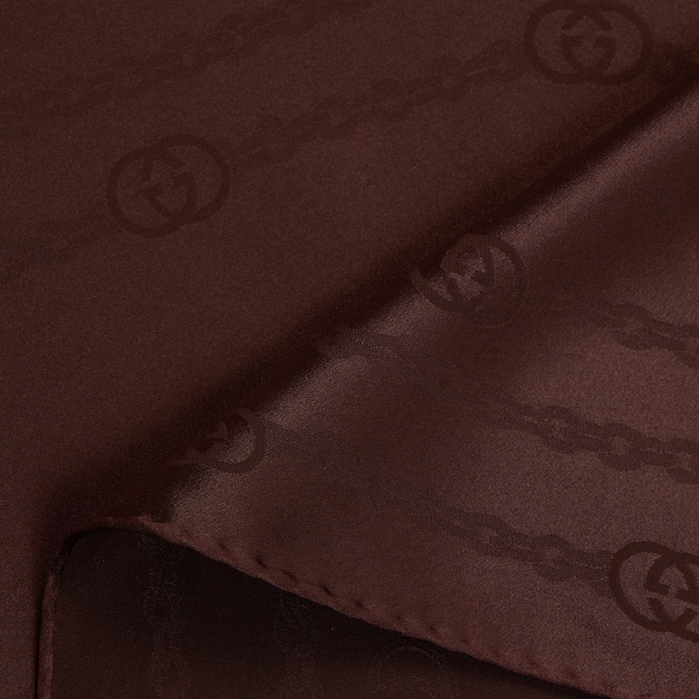 Interlocking G chain silk diamond scarf