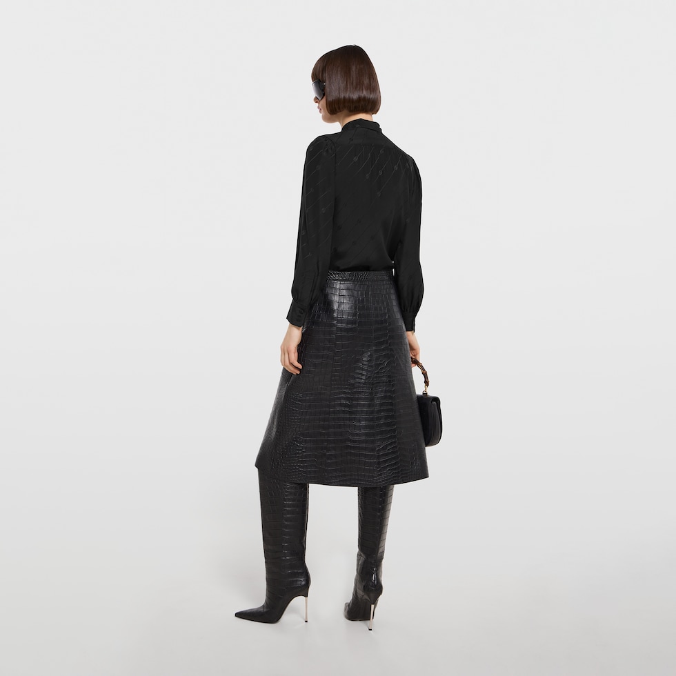 Silk crêpe satin Interlocking G shirt