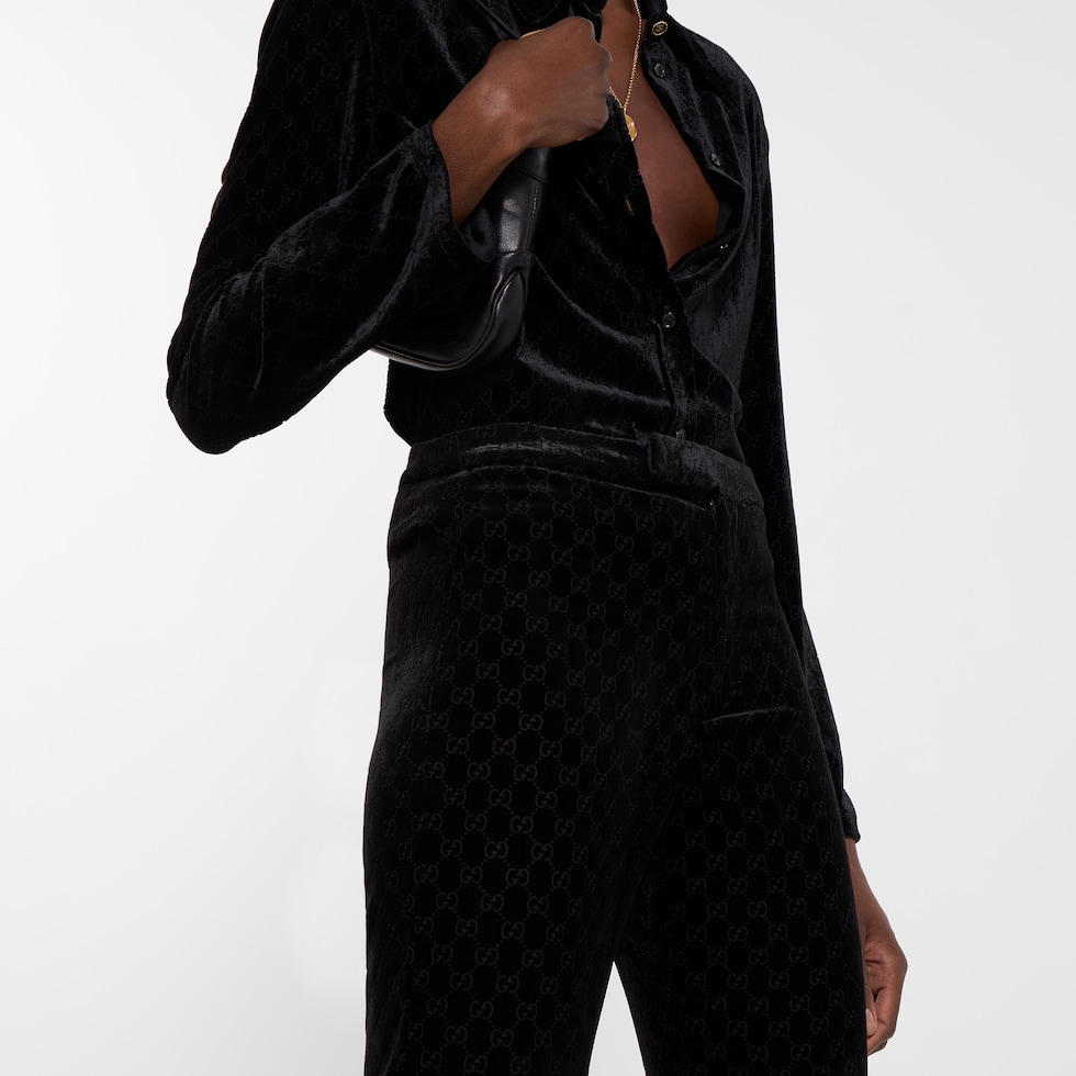 GG stretch devoré velvet pants
