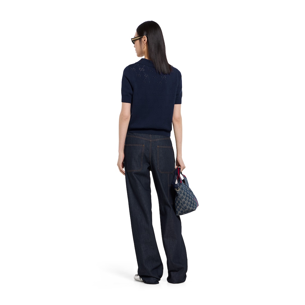 Pantalon en denim de coton certifié délavé