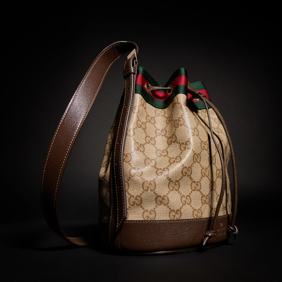 Borsa a secchiello misura piccola con nastro Web