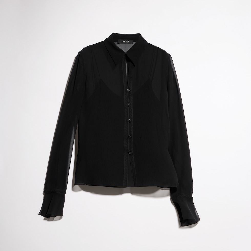 Camicia in georgette di seta leggera