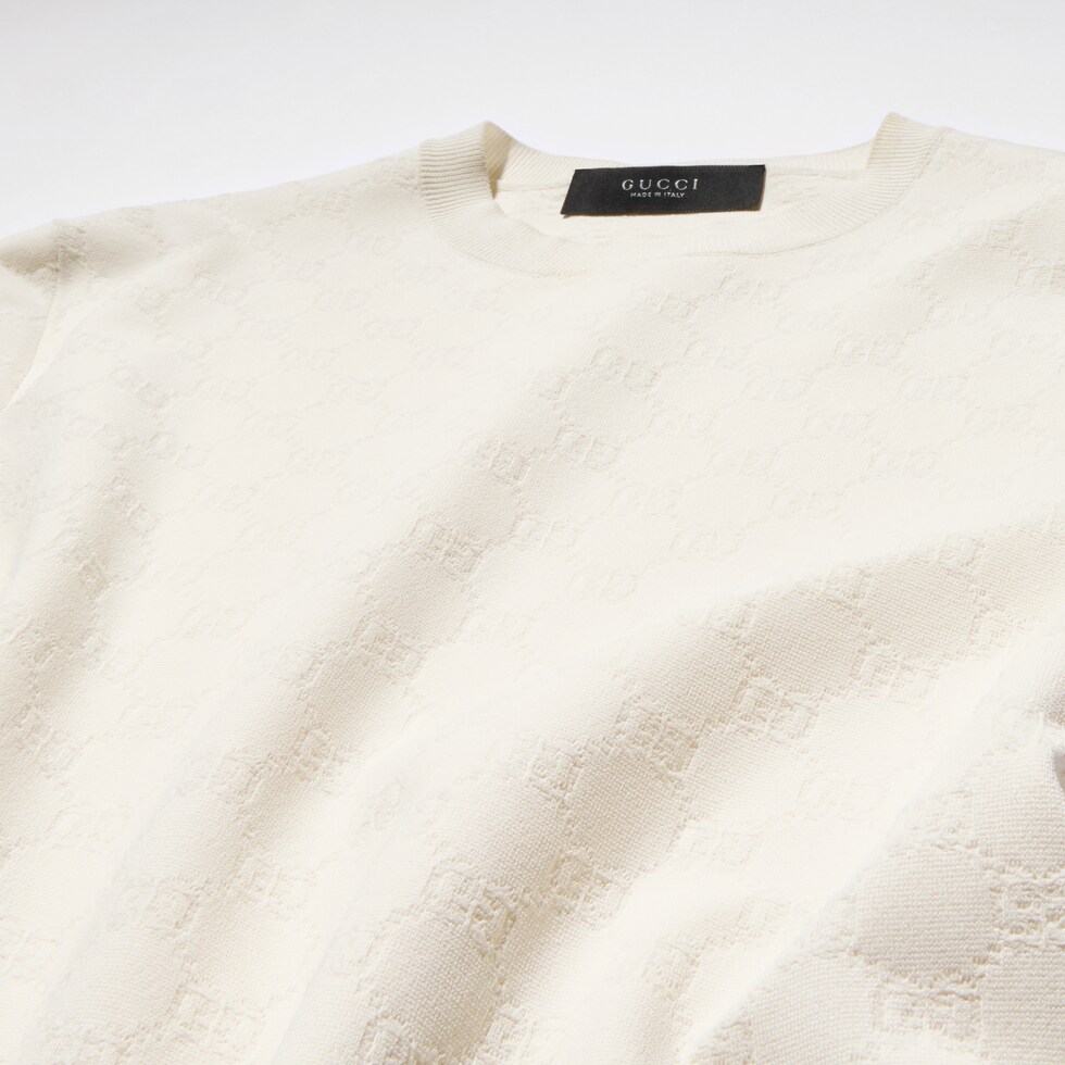 Technical GG jacquard fabric T-shirt