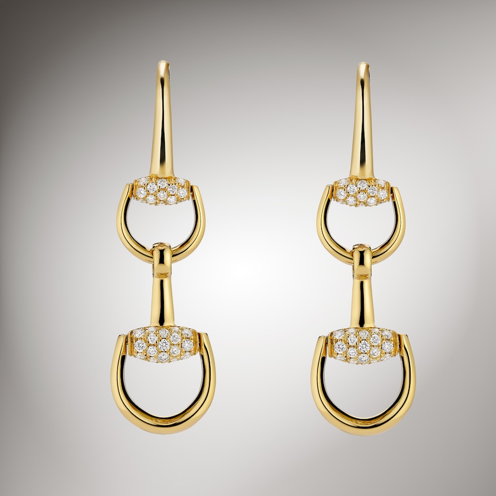 Gucci Horsebit diamond 18k earrings