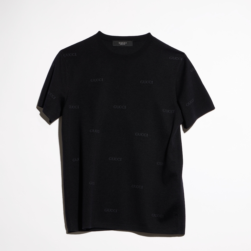 Wool silk Gucci jacquard T-shirt