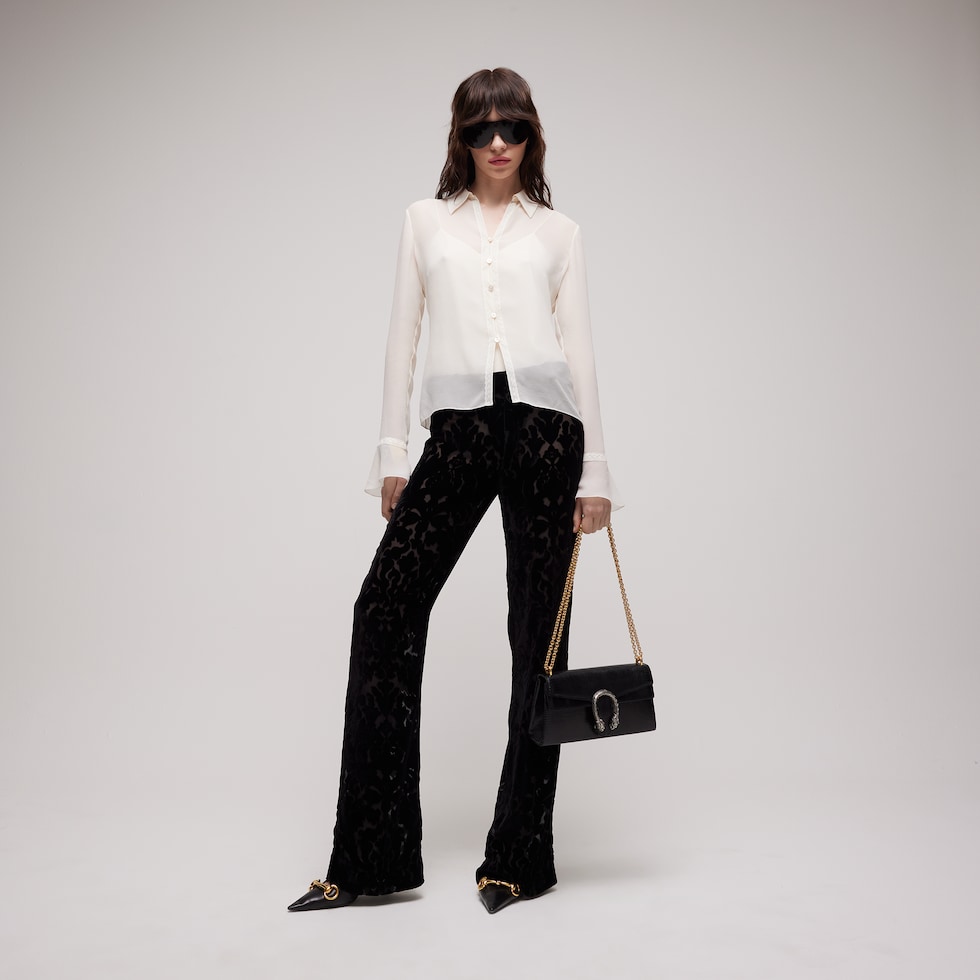 Camicia in georgette di seta leggera